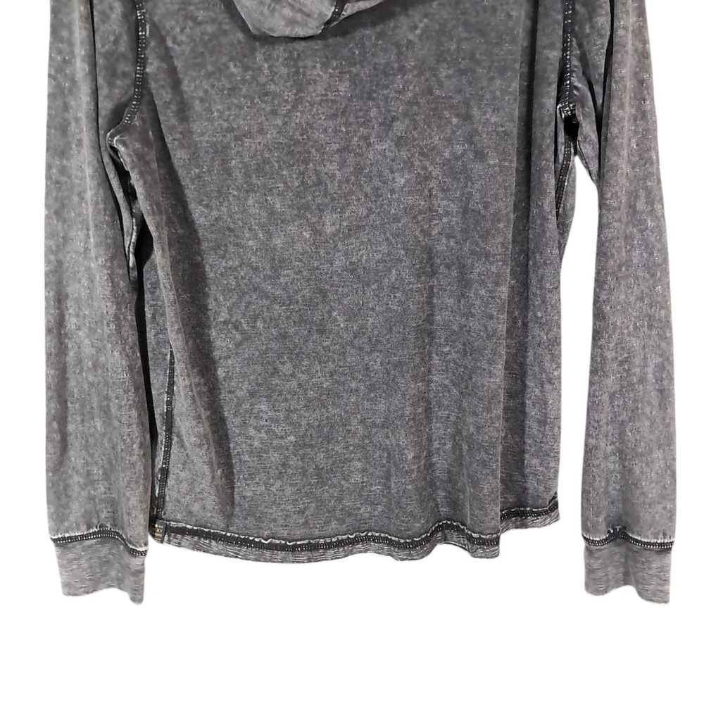 Lucky Brand Sugar Magic Long Sleeve Henley Neck T Shirt Mens Medium Washed Black - Picture 6 of 9